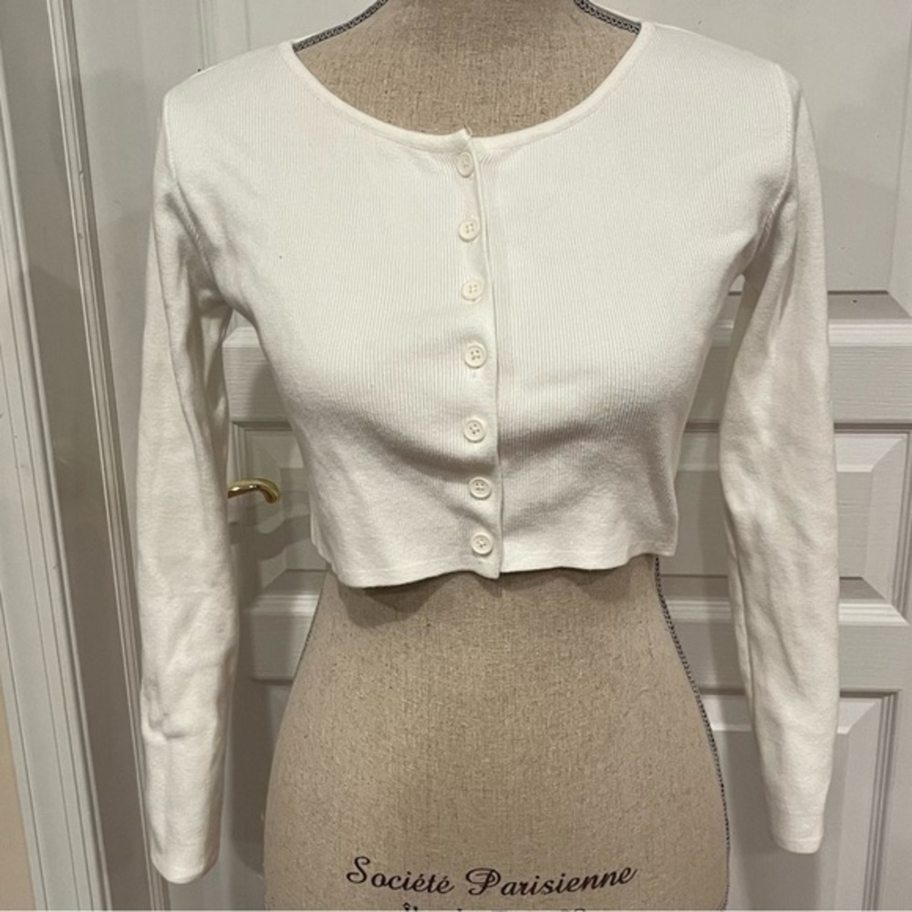John galt white cropped sweater